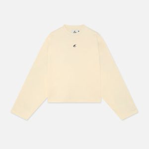 Sport Tech Ecru Sweatshirt with contrast sleeve panels