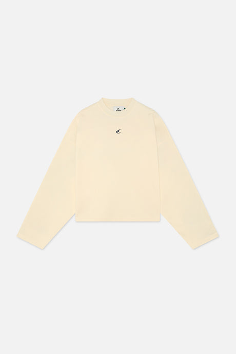 Sport Tech Ecru Sweatshirt Sport Tech Ecru Sweatshirt with contrast sleeve panels