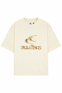 Real Flower Ecru T-Shirt with floral graphic design