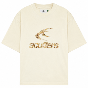 Real Flower Ecru T-Shirt with floral graphic design